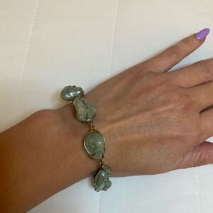 Silver Indian row gemstone bracelet